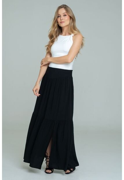 Falda Larga Anessa Negro Ragged Pf11320521