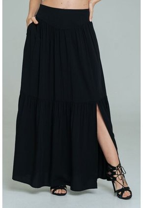 Falda Larga Anessa Negro Ragged Pf11320521