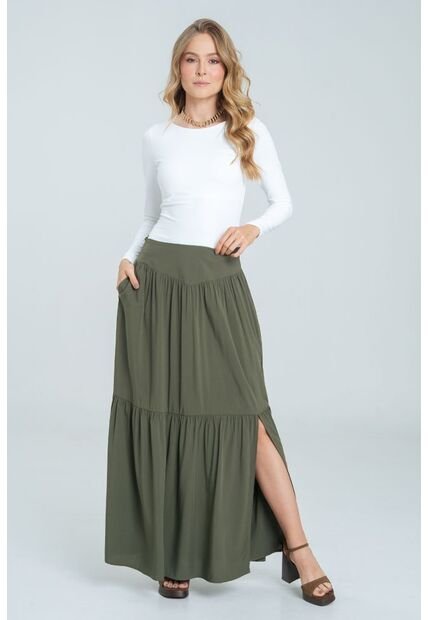 Falda Larga Anessa Verde Ragged Pf11320521