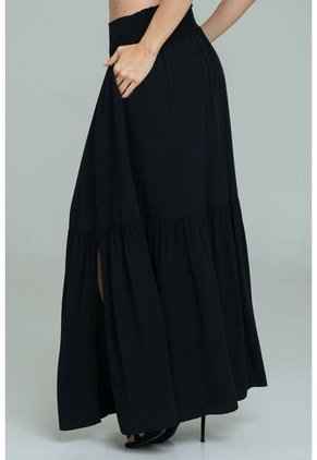 Falda Larga Anessa Negro Ragged Pf11320521