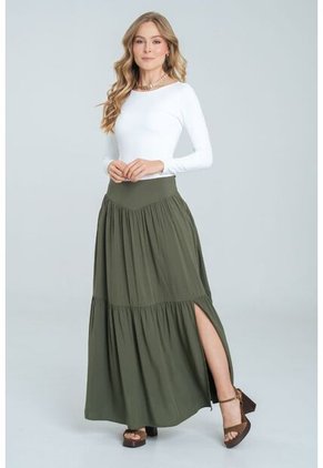Falda Larga Anessa Verde Ragged Pf11320521