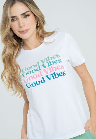 Camiseta Good Vibes Blanco Ragged Pf21120058 Ragged