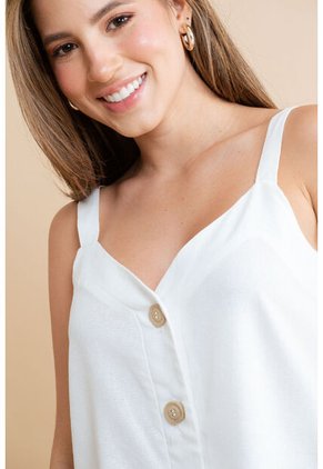 Blusa Lino Mali Blanco Ragged Pf31113450