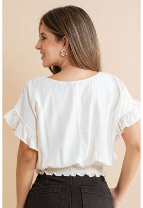 Blusa Nascar Blanco Ragged Pf31113558