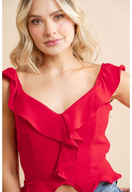 Blusa Sabrina Rojo Ragged Pf31113555
