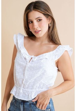 Blusa Marie Blanco Ragged Pf31113566