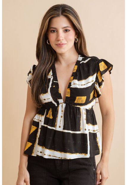 Blusa Slenna Negro Ragged Pf31113553