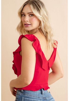 Blusa Sabrina Rojo Ragged Pf31113555