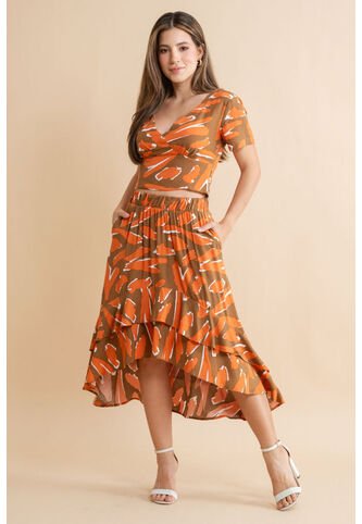 Blusa Kamali Café Ragged Pf31113515 Ragged