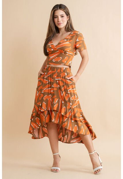 Blusa Kamali Café Ragged Pf31113515