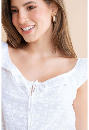Blusa Marie Blanco Ragged Pf31113566