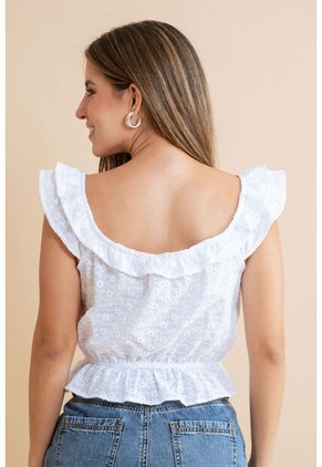 Blusa Marie Blanco Ragged Pf31113566