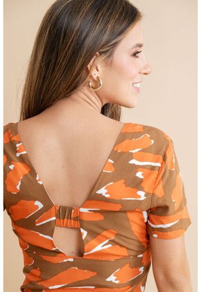 Blusa Kamali Café Ragged Pf31113515