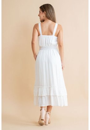 Vestido Midi Stasera Blanco Ragged Pf31511490