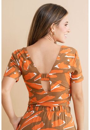 Blusa Kamali Café Ragged Pf31113515