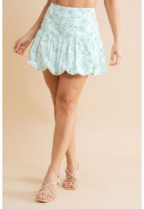 Mini Falda Globo Verde Ragged Pf31320357