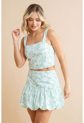 Mini Falda Globo Verde Ragged Pf31320357