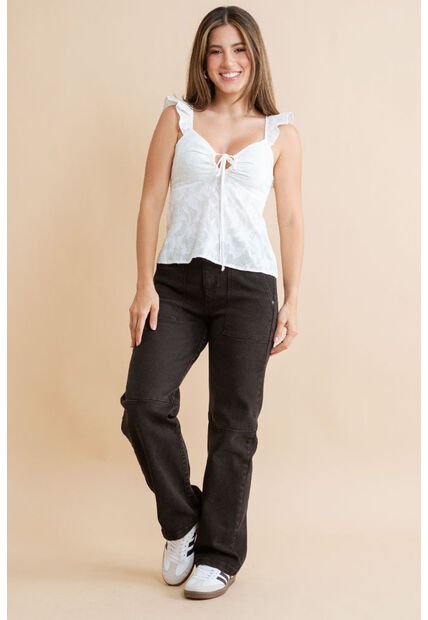 Blusa Elena Blanco Ragged Pf31113548