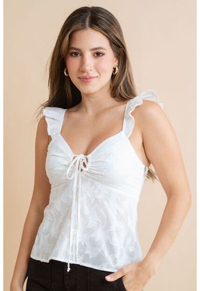 Blusa Elena Blanco Ragged Pf31113548