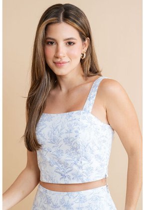 Crop Top Soleia Azul Ragged Pf31113578