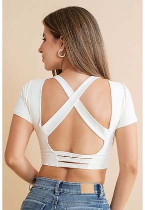 Crop Top Irhiza Blanco Ragged Pf31122321