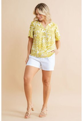 Short Lino Emilia Blanco Ragged Pf31340224