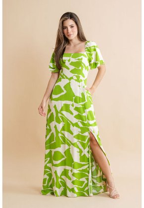 Vestido Jesse Verde Ragged Pf31511498