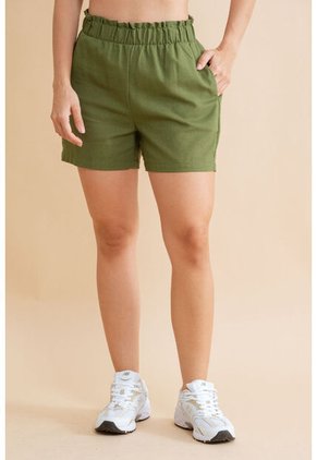 Short Lino Emilia Verde Ragged Pf31340224