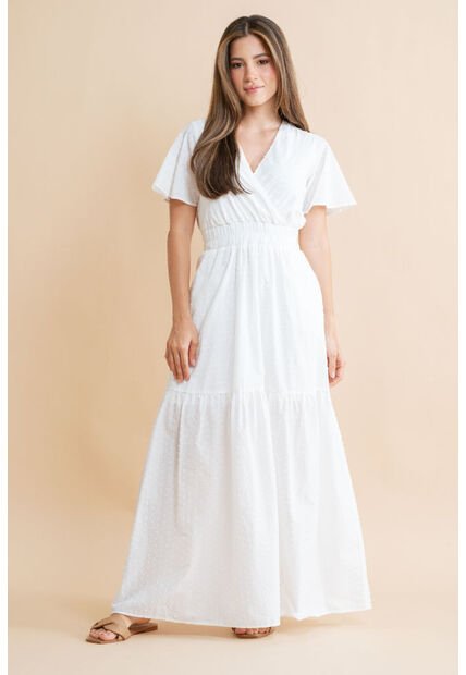 Vestido Largo Shailene Blanco Ragged Pf31511502