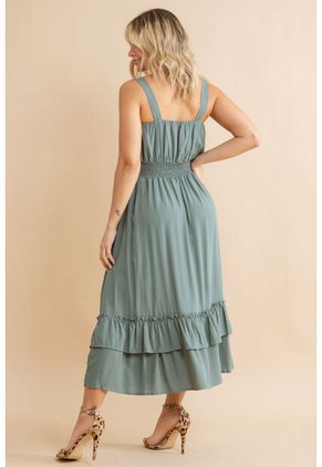 Vestido Midi Stasera Verde Ragged Pf31511490