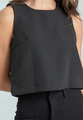 Top Ava Sisa Negro Ragged Pf12110785