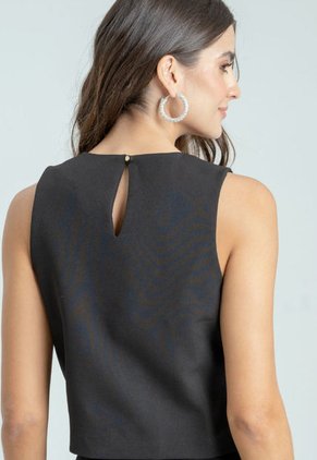 Top Ava Sisa Negro Ragged Pf12110785