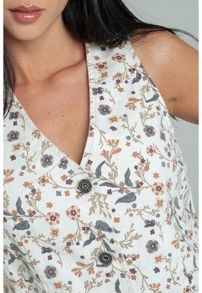 Chaleco Flora Blanco Ragged Pf21150009
