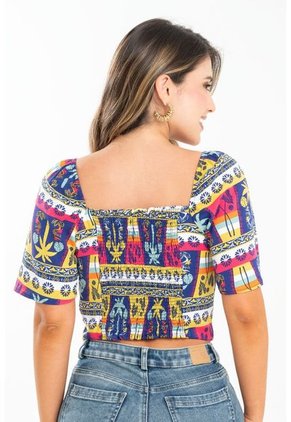 Blusa Sarah Azul Ragged Pf31113305
