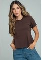Camiseta Peplum Café Ragged Pf21120139 de Ragged