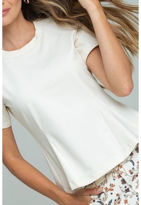Camiseta Peplum Blanco Ragged Pf21120139