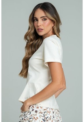 Camiseta Peplum Blanco Ragged Pf21120139