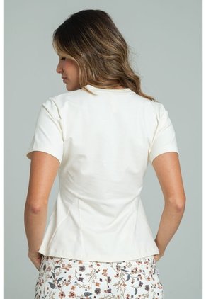 Camiseta Peplum Blanco Ragged Pf21120139