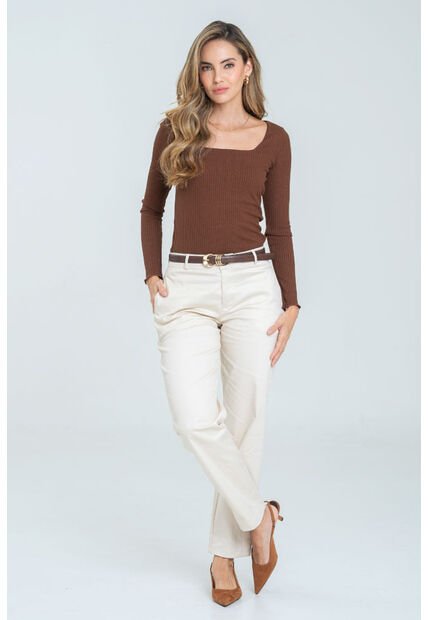 Pantalon Mom Pique Beige Ragged Pf11310902