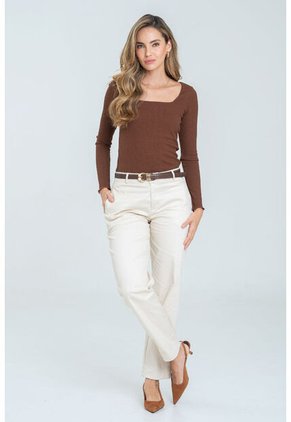 Pantalon Mom Pique Beige Ragged Pf11310902