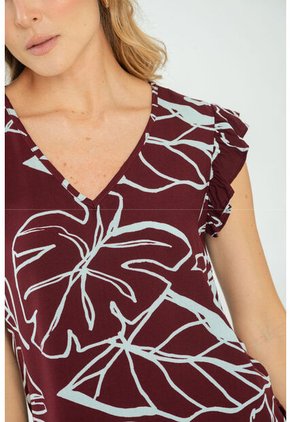 Blusa Rufle Rojo Ragged Pf11113003