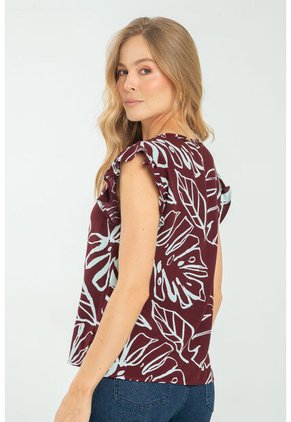 Blusa Rufle Rojo Ragged Pf11113003