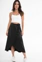 Falda Wrap Sateen Negro Ragged Pf12320165 de Ragged