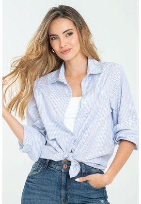 Camisa Oversize Rayas Rojo Ragged Pf11112865