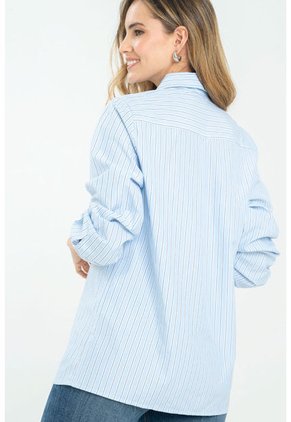Camisa Oversize Rayas Azul Ragged Pf11112865