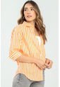 Camisa Boyfriend Rayas Naranja Ragged Pf11112919 de Ragged
