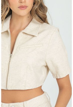 Camisa Cierre Linus Beige Ragged Pf21110014