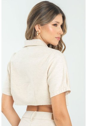Camisa Cierre Linus Beige Ragged Pf21110014