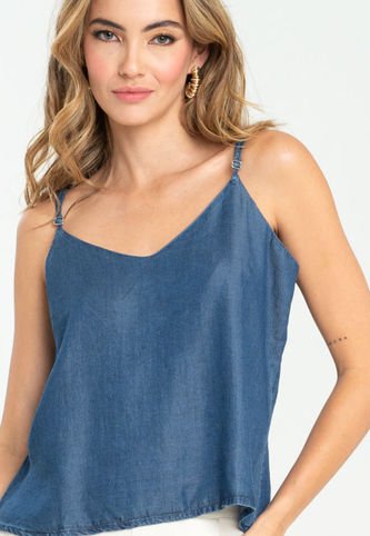 Top Tencel Velino Azul Ragged Pf21110004 Ragged