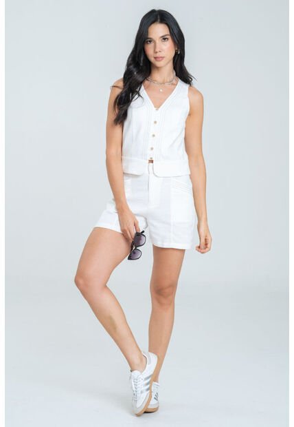 Short Pespuntes Alrut Blanco Ragged Pf11340165